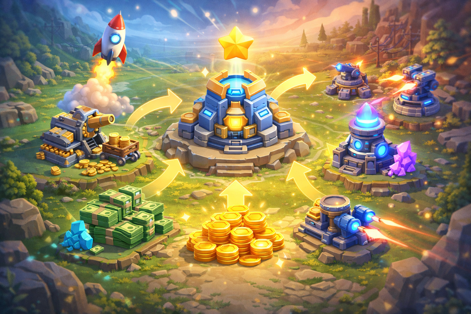 Idle strategy mini-game example